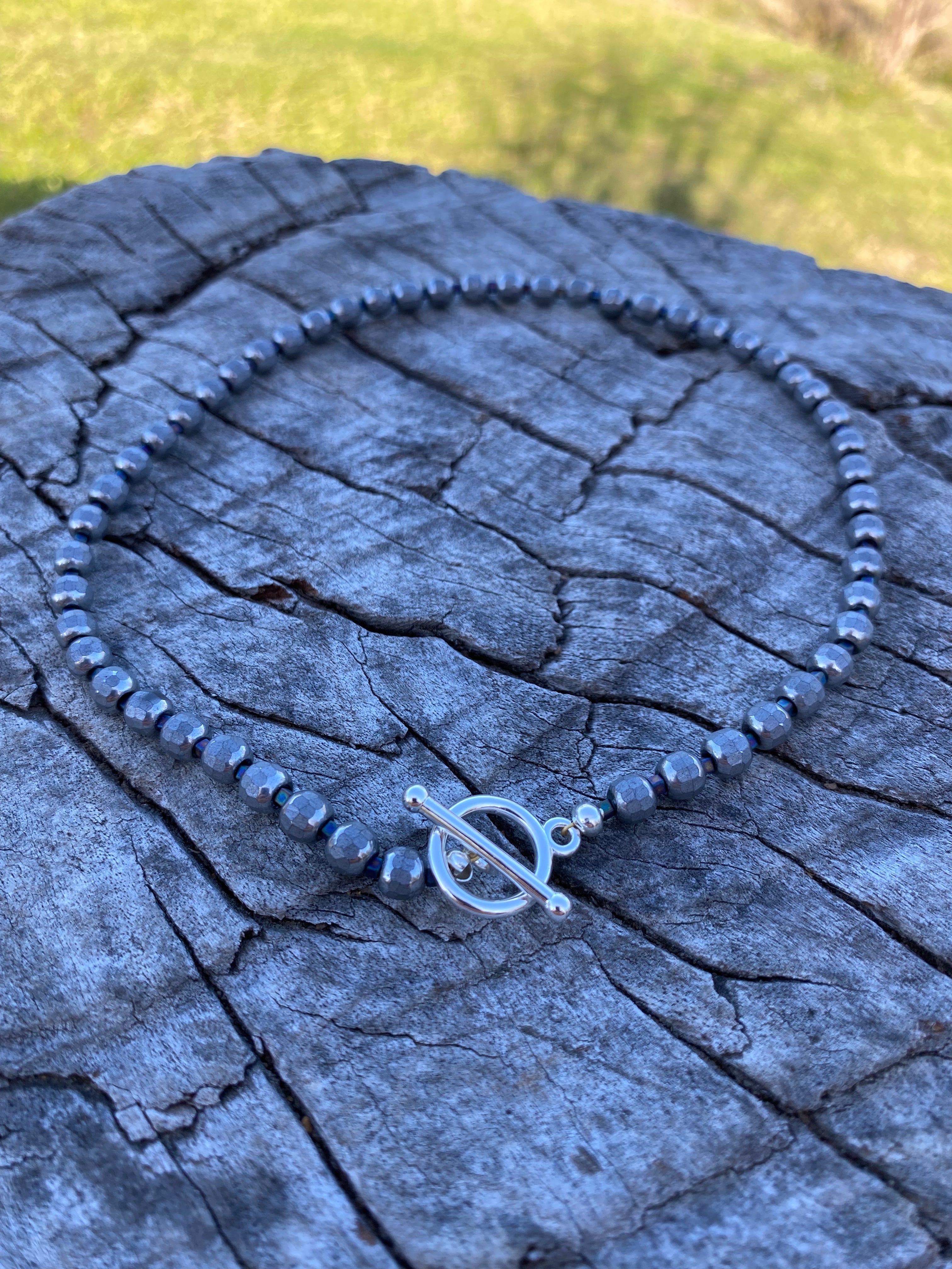 Hematite beaded choker
