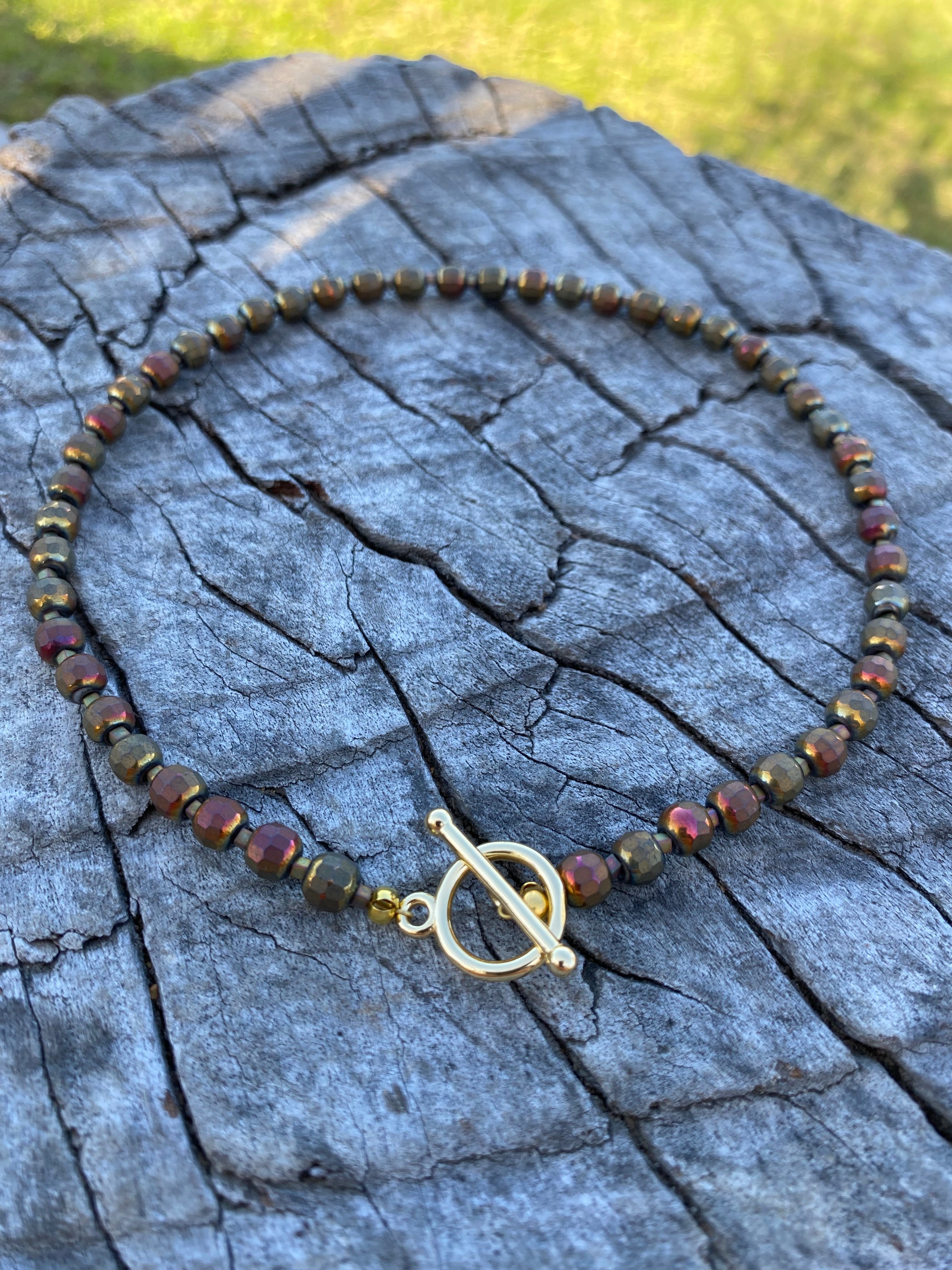 Hematite beaded choker