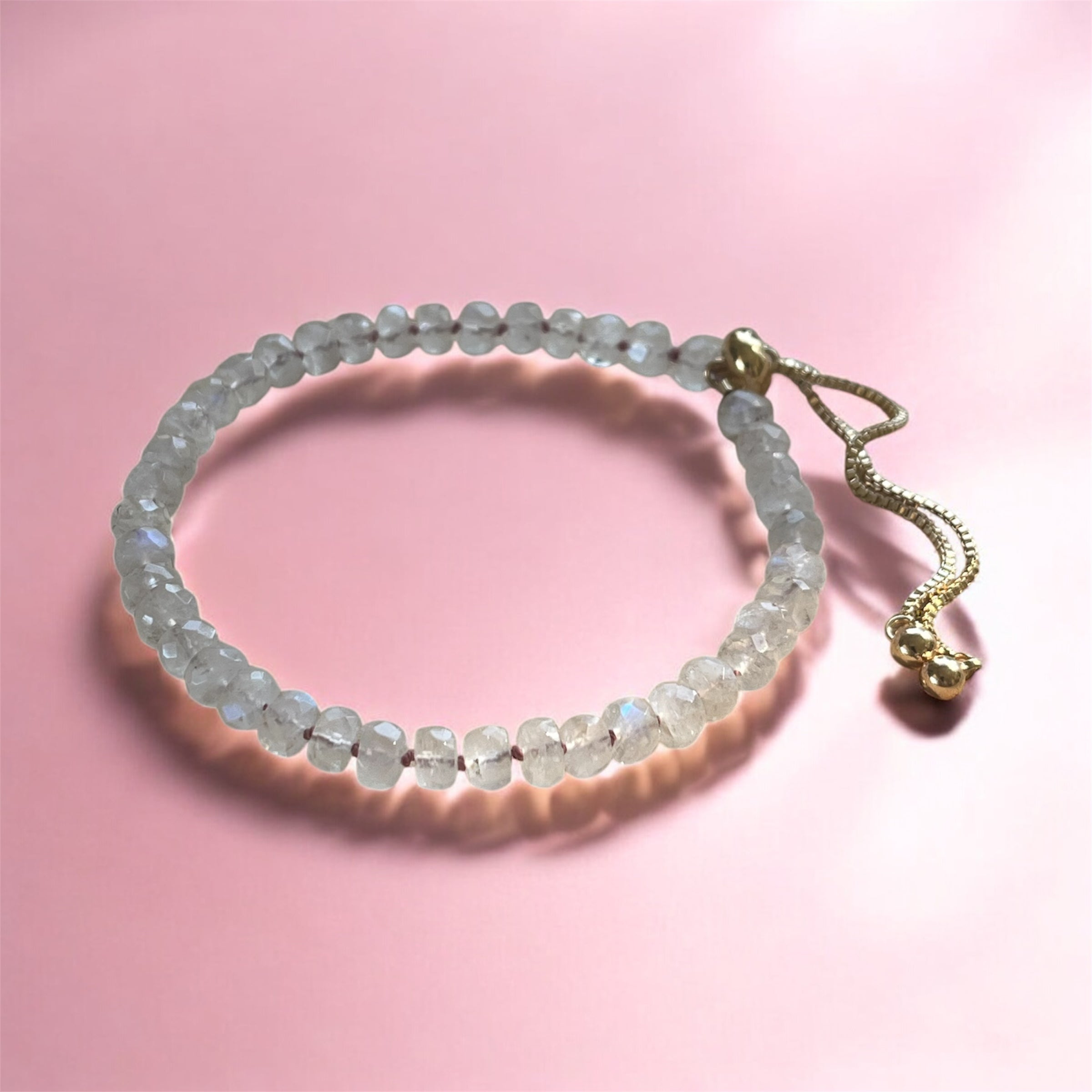 Hand knotted Moonstone bracelet