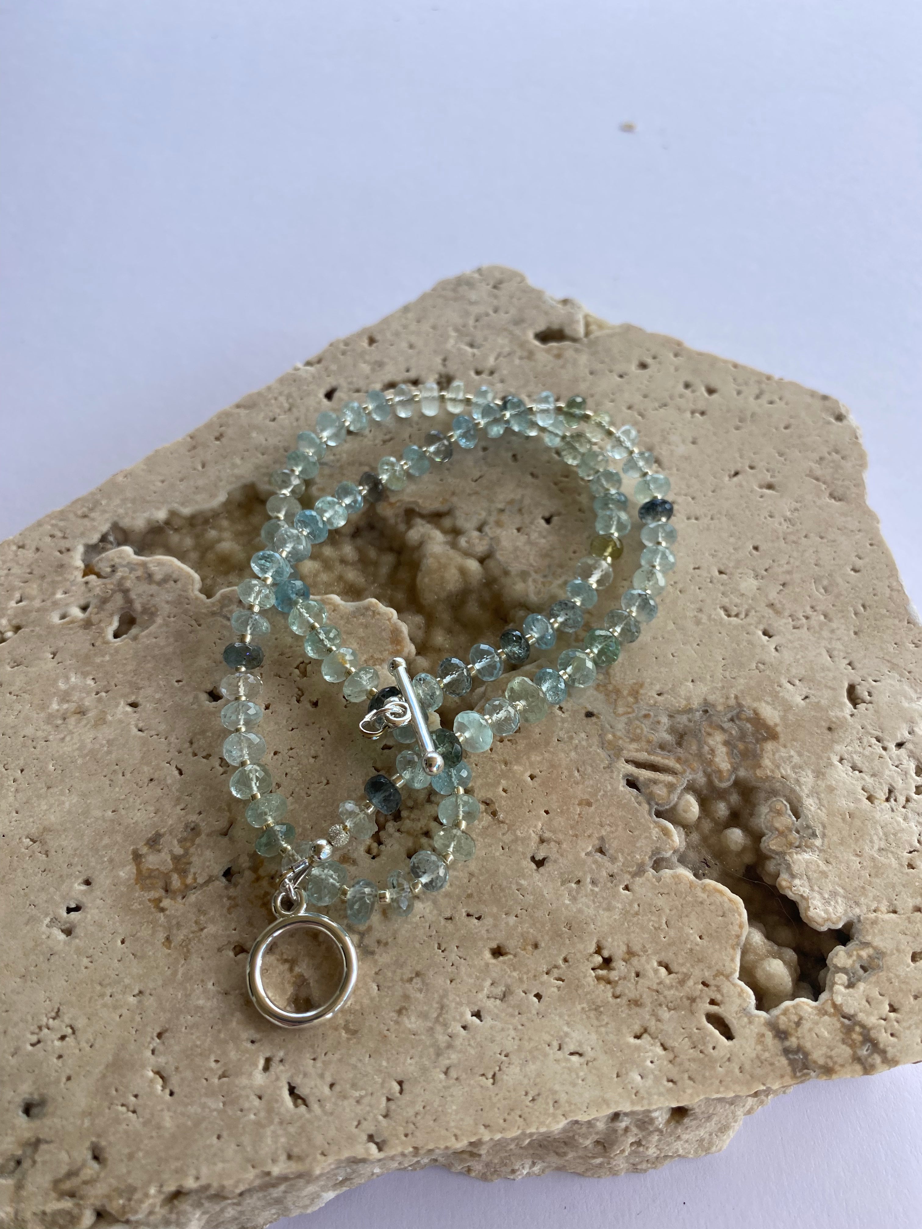 Moss Aquamarine Gemstone Necklace