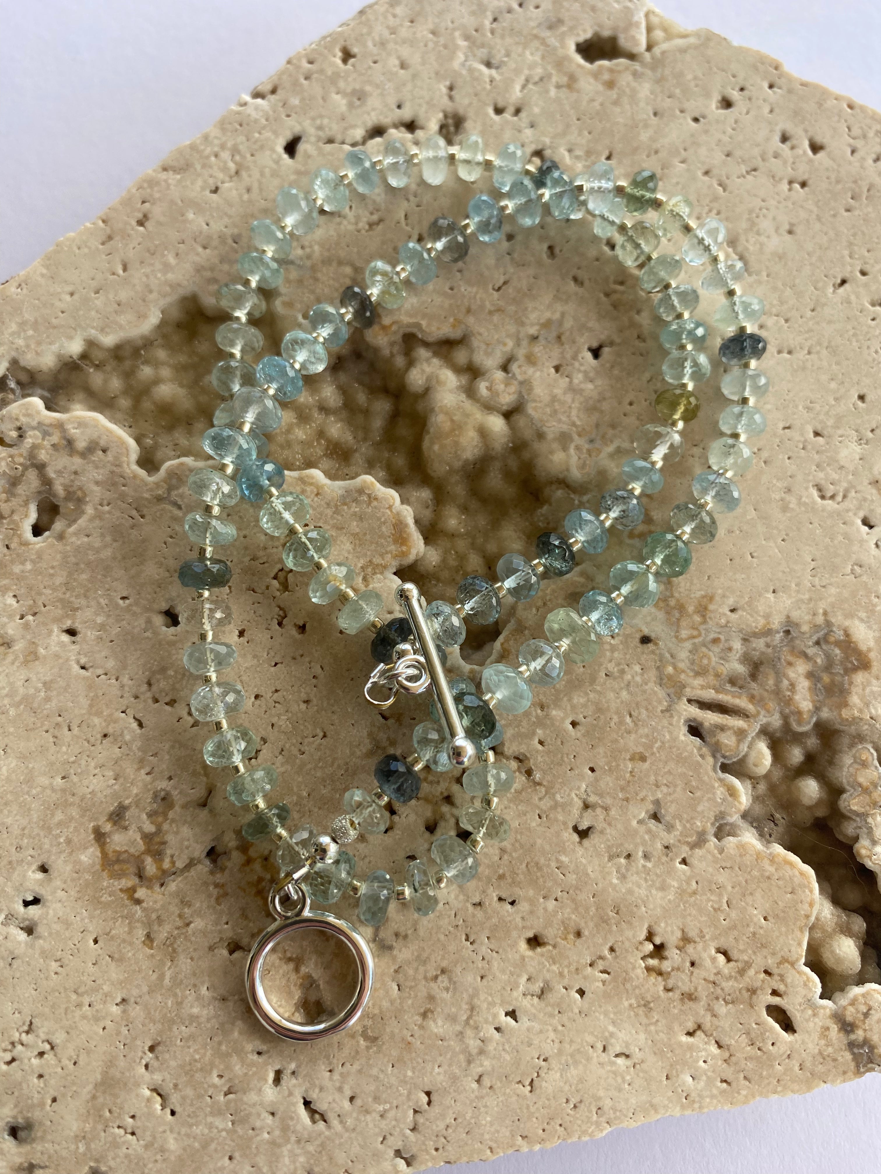 Moss Aquamarine Gemstone Necklace