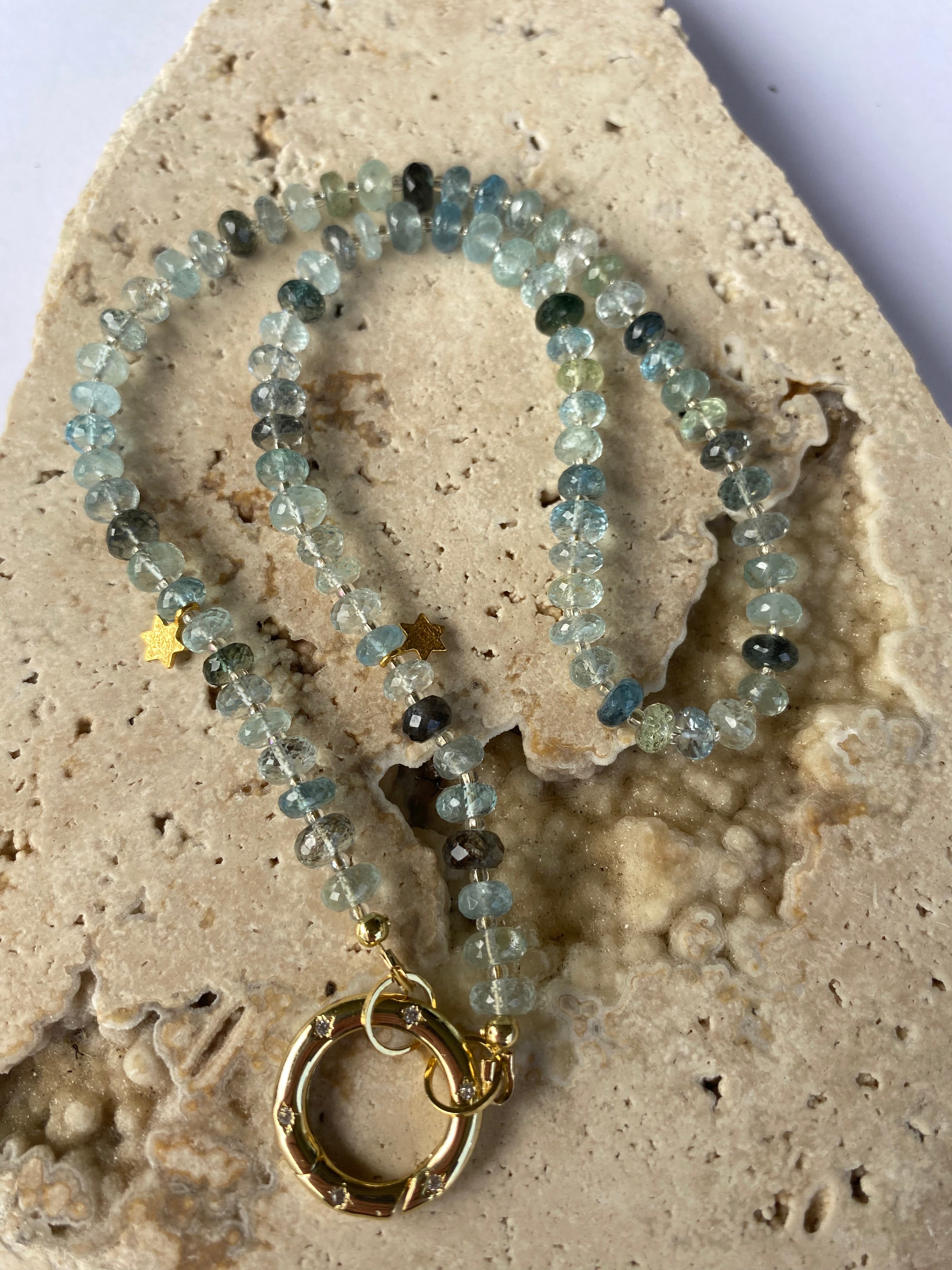 Moss Aquamarine Gemstone Necklace