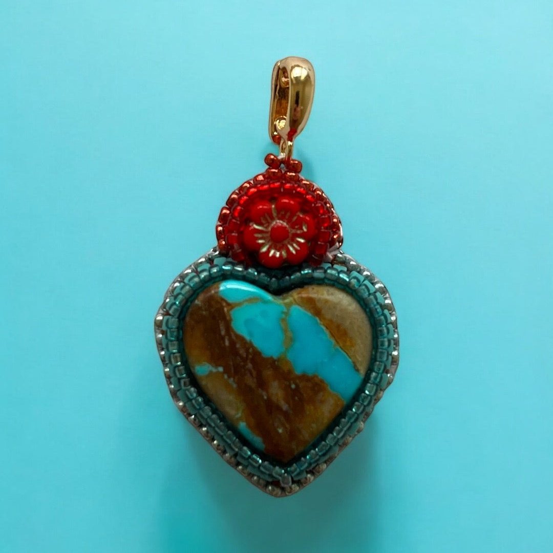 Royston ribbon turquoise heart