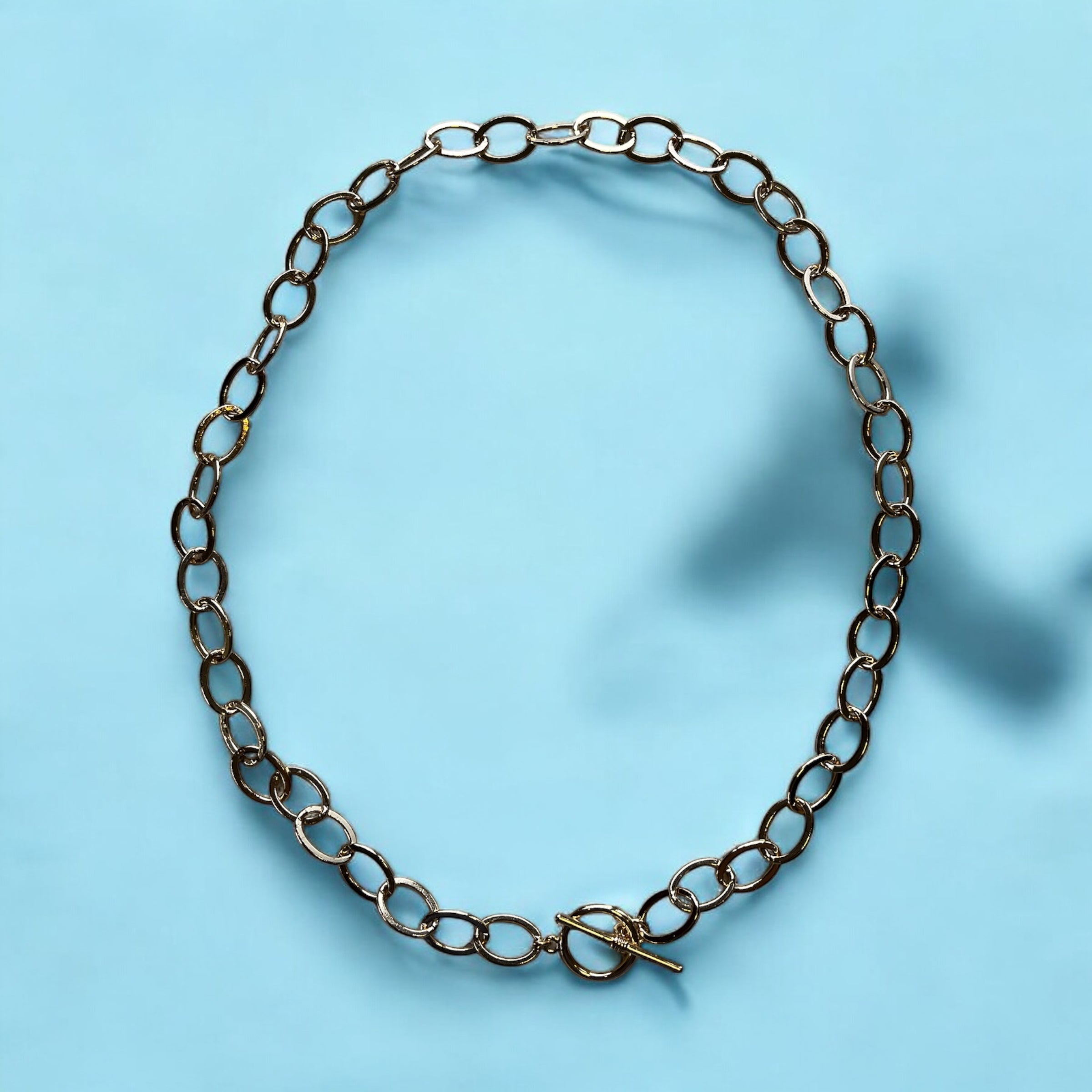 18k Gold plated brass oval link chain