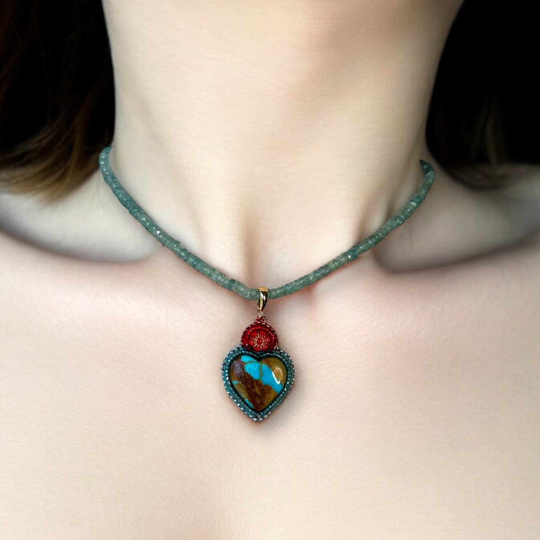 Royston ribbon turquoise heart