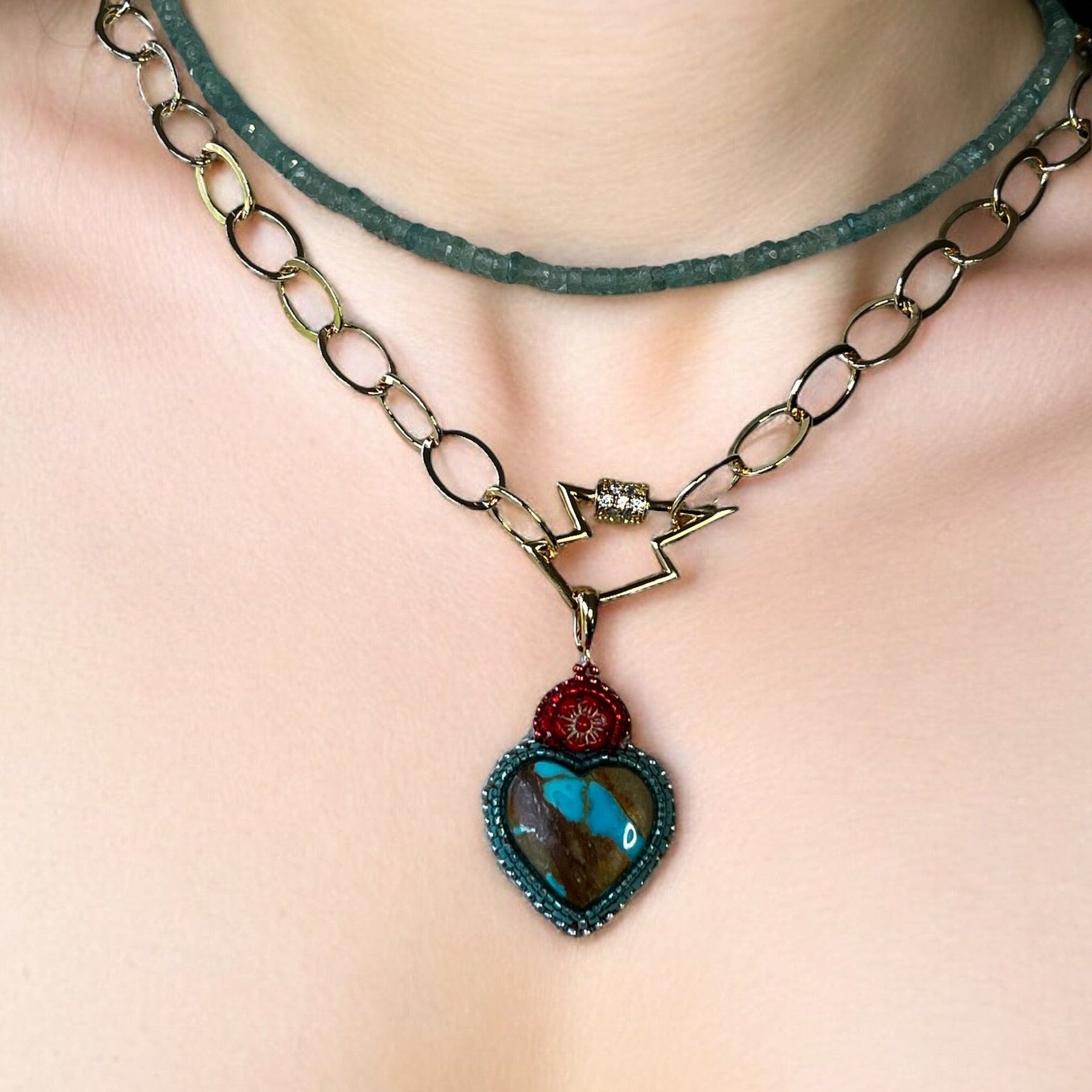 Royston ribbon turquoise heart