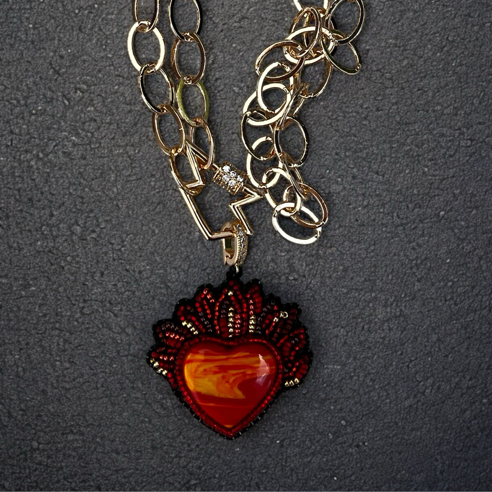 Red/Yellow Rosarita Heart pendant