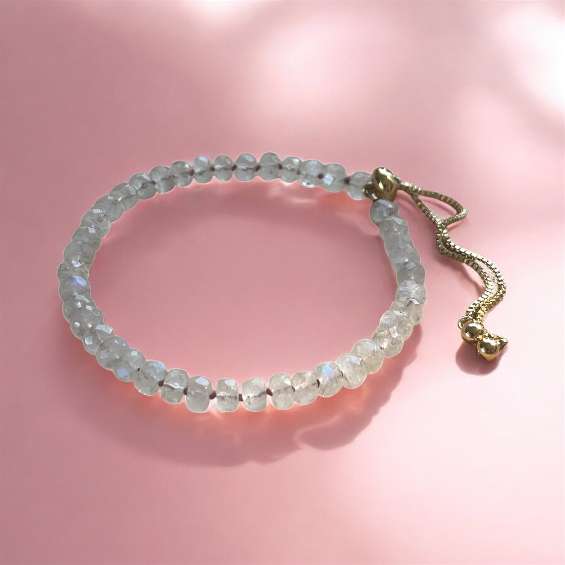 Hand knotted Moonstone bracelet