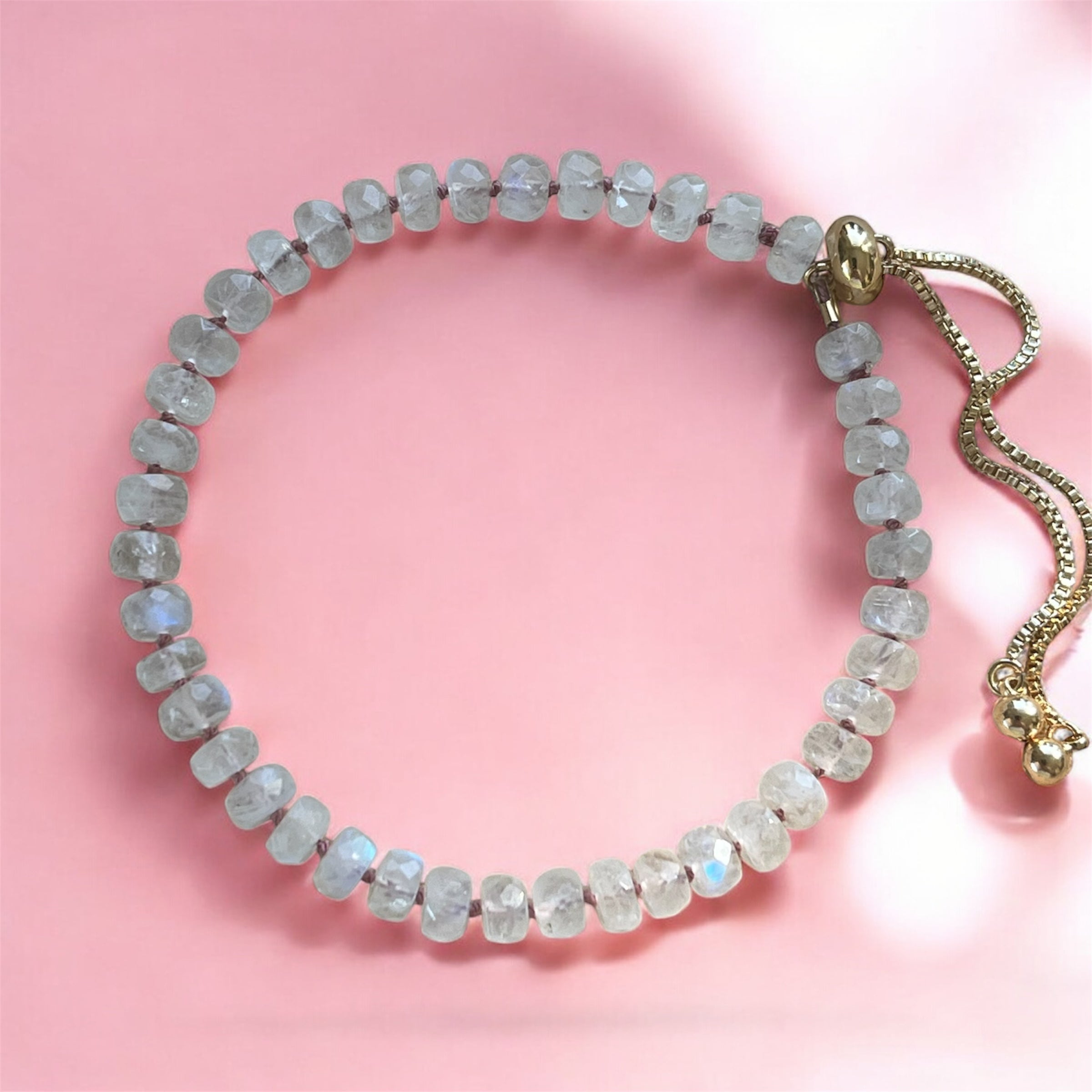 Hand knotted Moonstone bracelet