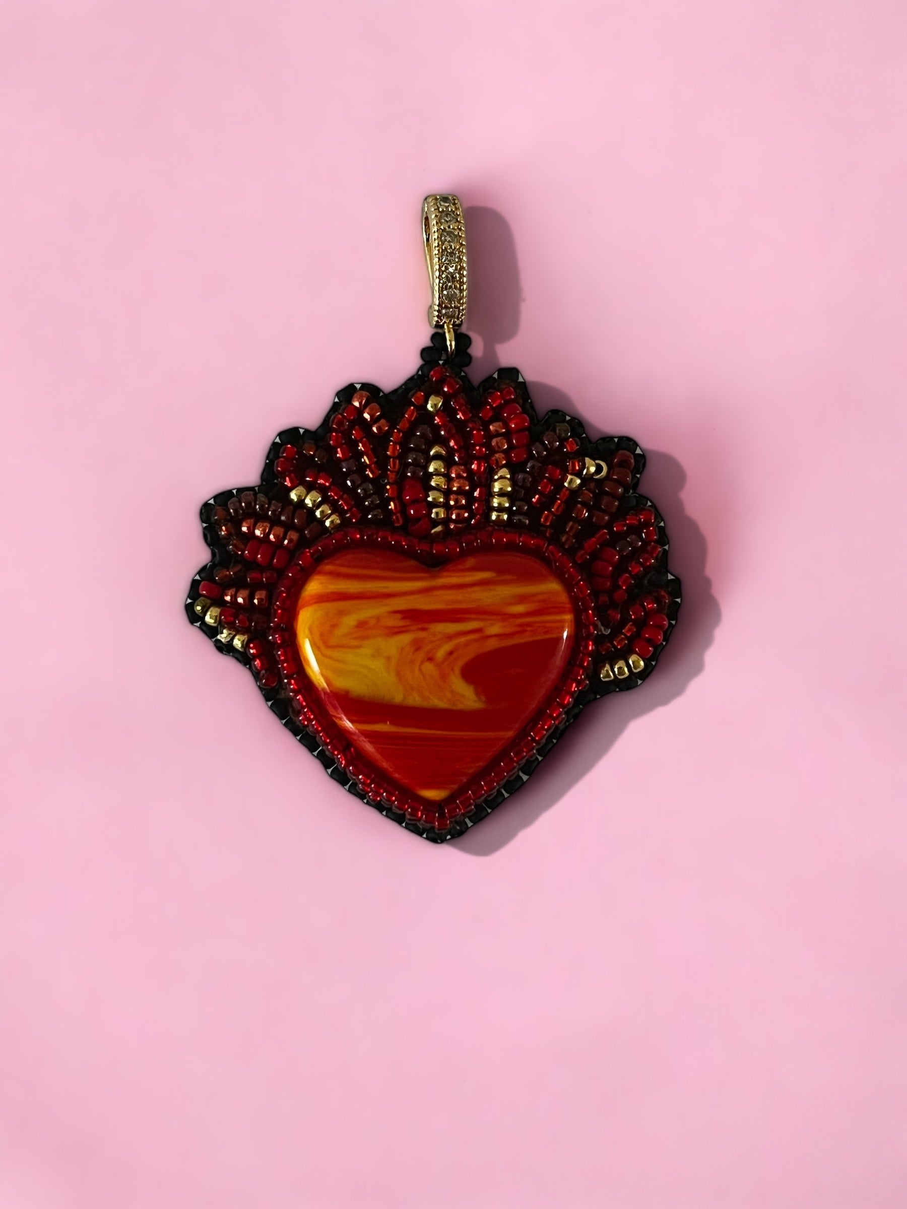 Red/Yellow Rosarita Heart pendant