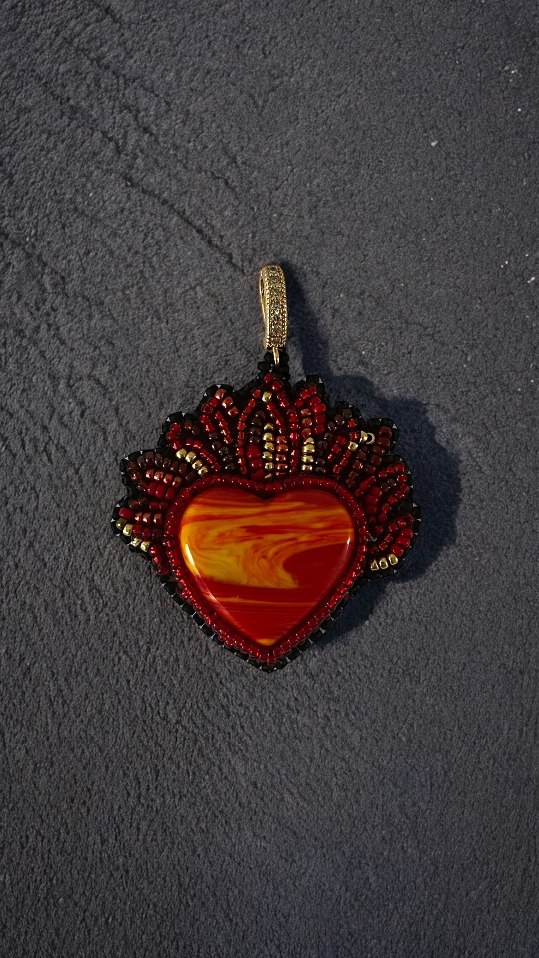 Red/Yellow Rosarita Heart pendant