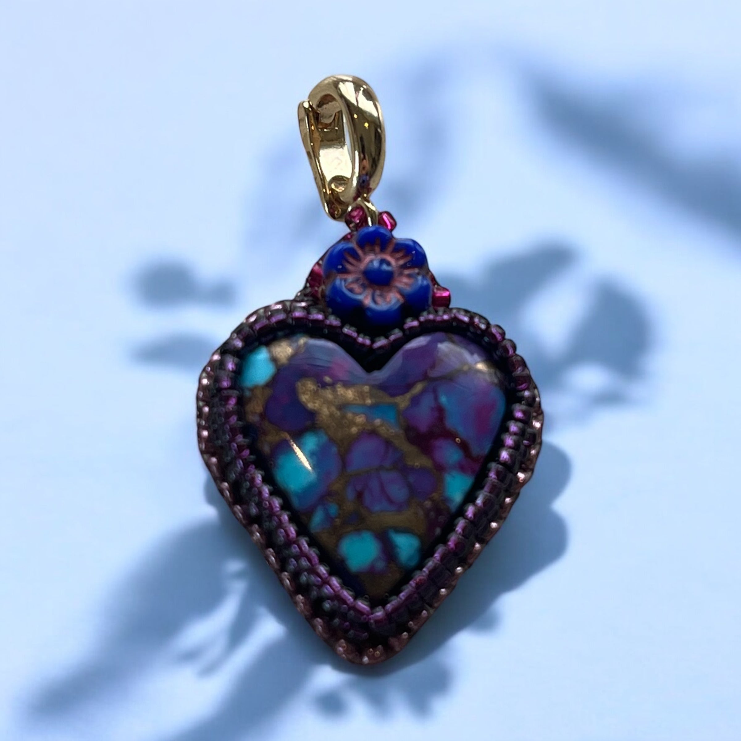 Purple Mojave turquoise heart