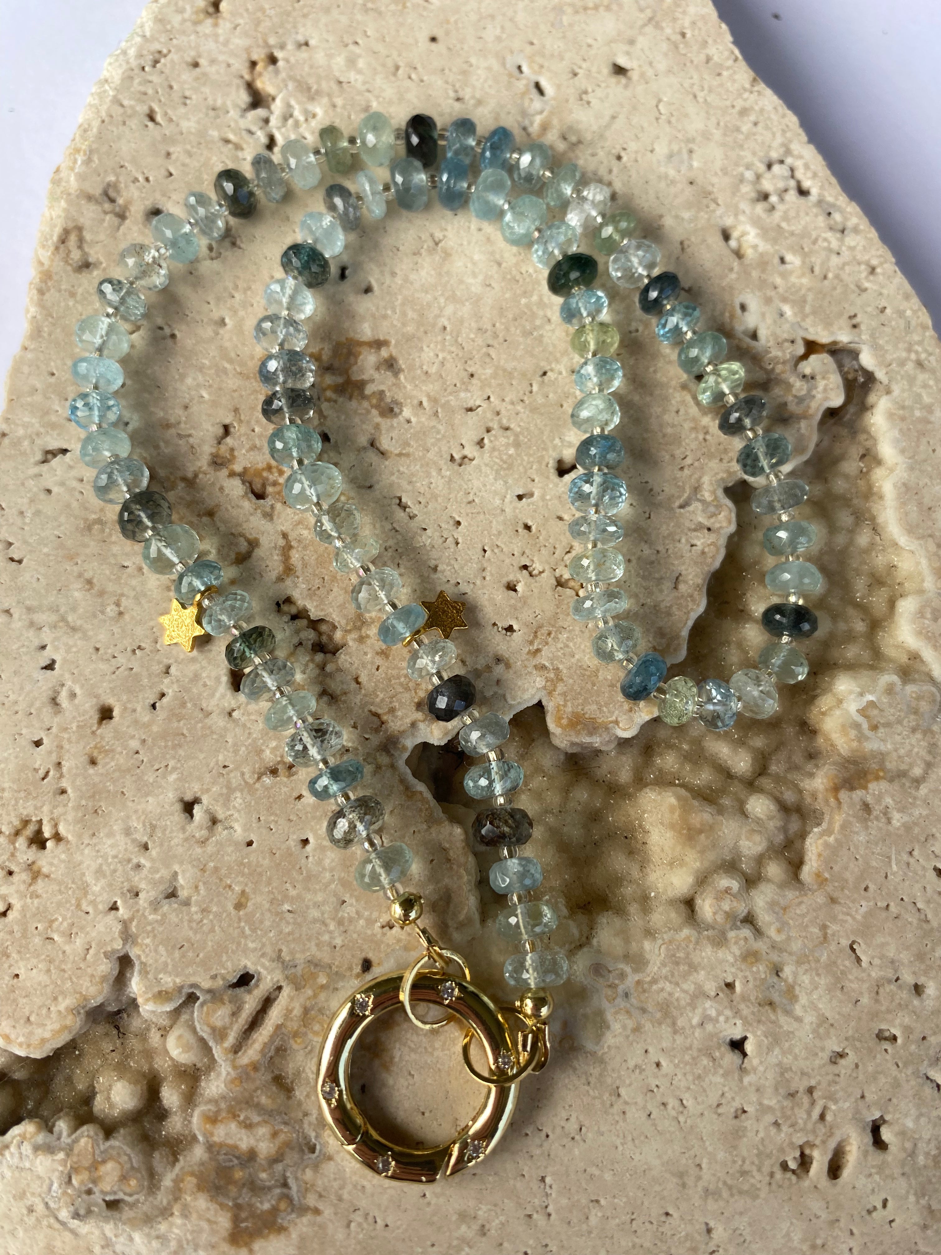 Moss Aquamarine Gemstone Necklace