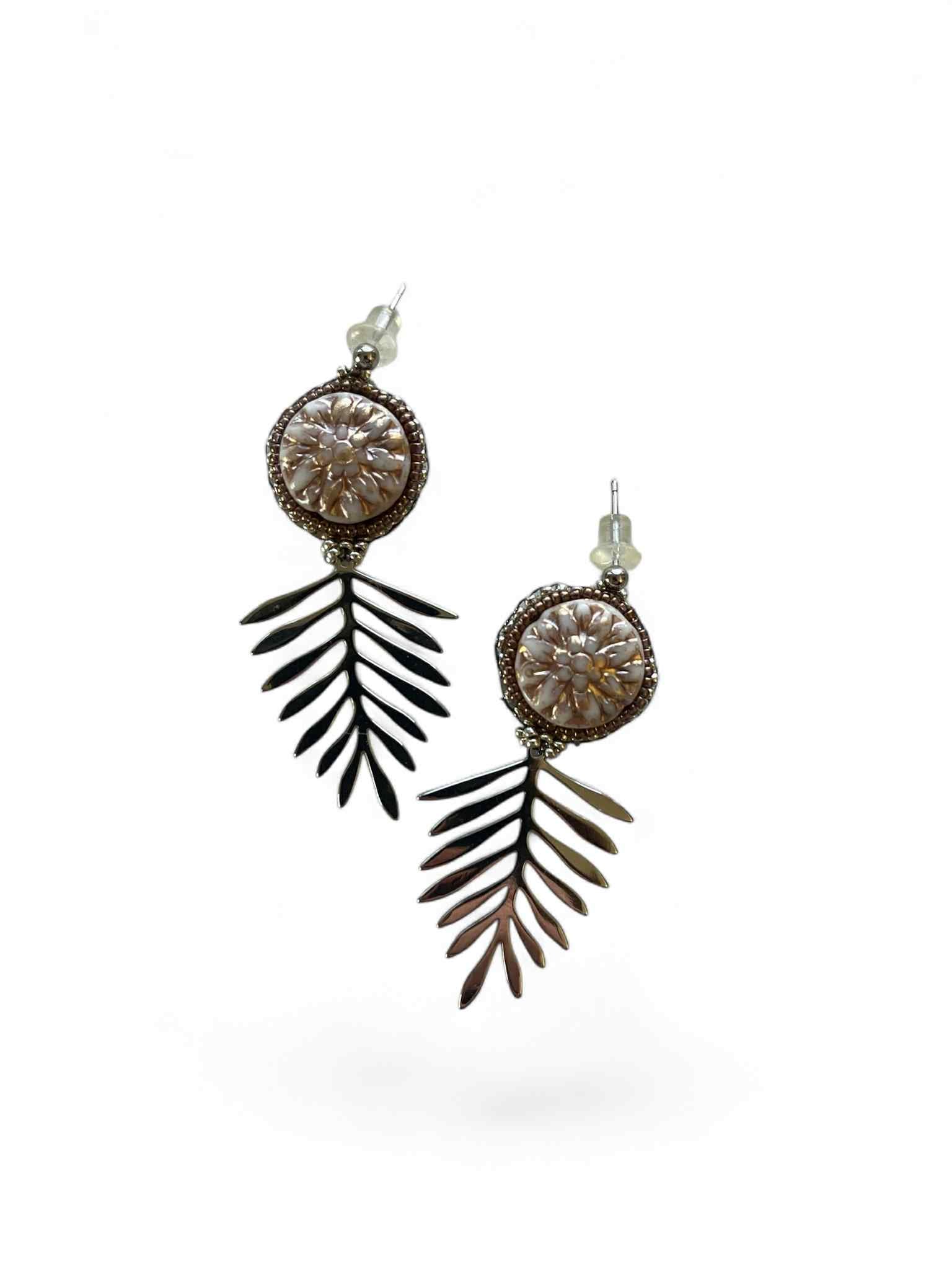 Silver and Gold Dahlia earring